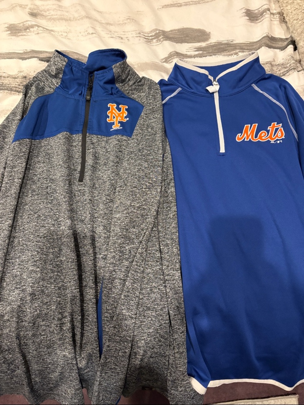 New York Mets Majestic Blue & Fanatics Blue and Grey Workout Quarter-Zip